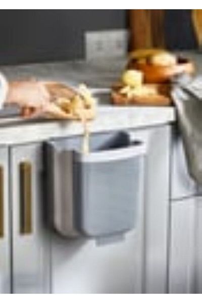 Leony Foldable Hanging Accordion Bathroom Kitchen Countertop Trash Can Box 6 Lt