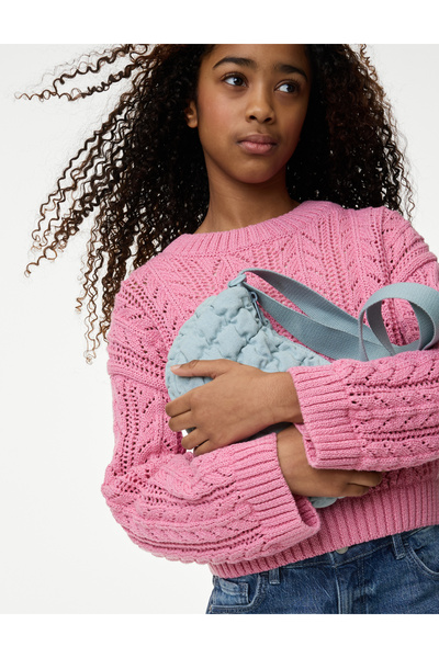 Marks & Spencer Pamuk Karışımlı Işıltılı Kazak (2-16 Yaş)