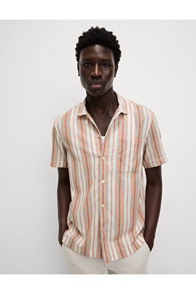 Marks & Spencer Kolay Ütülenebilir Saf Pamuklu Çizgili Gömlek