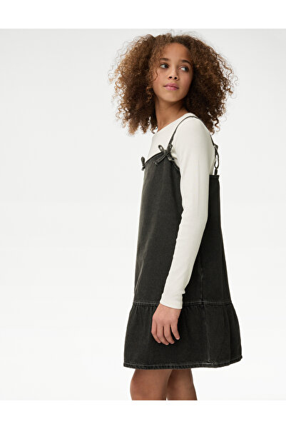 Marks & Spencer 2'li Pamuk Karışımlı Kot Elbise Takımı (2–16 Yaş)