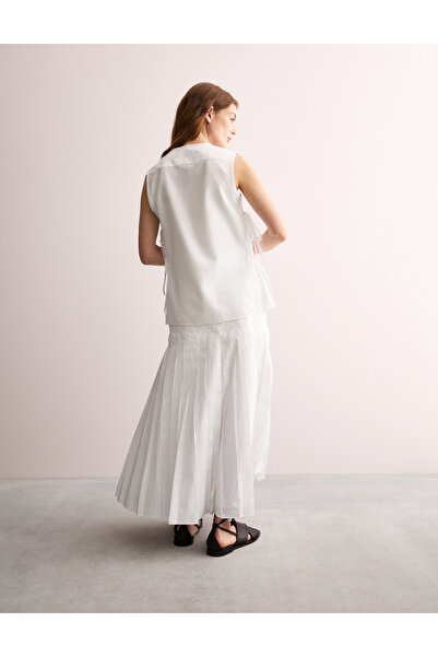 Marks & Spencer Saf Pamuklu Yandan Bağlamalı Bluz