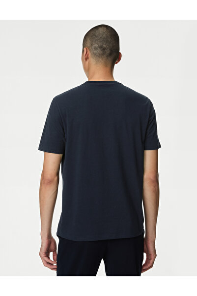 Marks & Spencer Saf Pamuklu Kısa Kollu Pijama Üstü