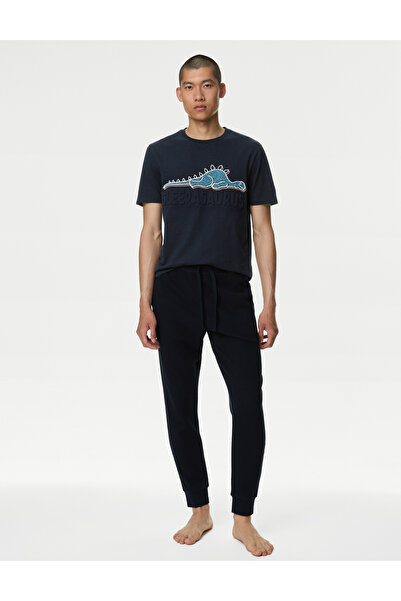 Marks & Spencer Saf Pamuklu Kısa Kollu Pijama Üstü