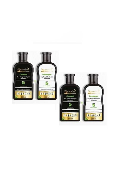 Naturaline Professional Hair Blackening Shampoo Hair Color Renewing Shampoo Unisex 2Pcs