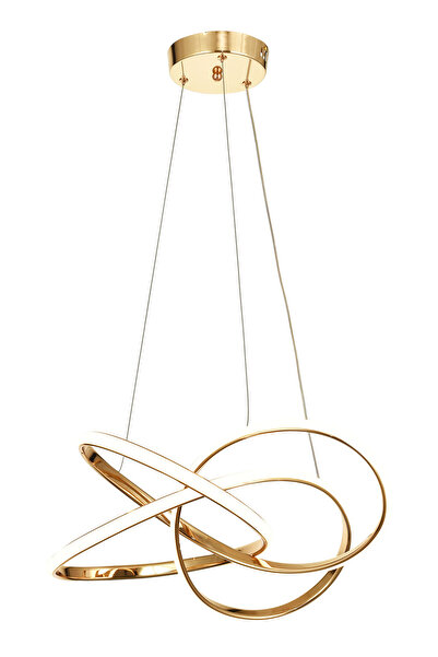 Avizemoda Larin 50 cm Dimmer Kumandalı 3 Renk Ledli (Sarı-Beyaz-Gün Işığı) Modern Sarkıt Avize - Gold