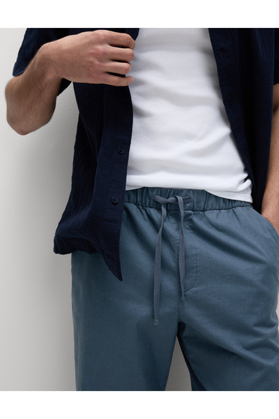 Marks & Spencer Loose Fit Pamuk Keten Karışımlı Pantolon