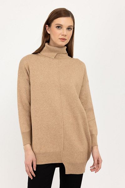 Ekol ON Turtleneck Grass Stitched Knitwear Tunic