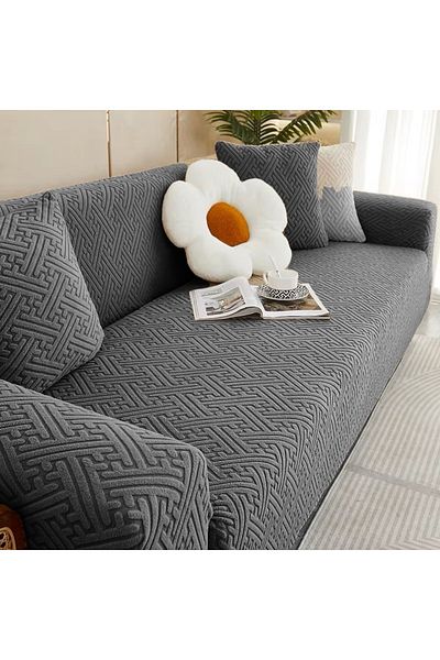 uzhanem 3 3 1 1 Set de huse de scaun din jacquard, elastic, elastic, lavabil, husă de scaun