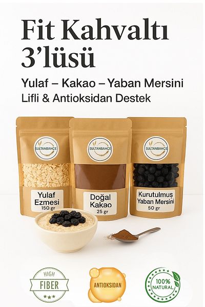 sultanbahçe Dried Blueberry Fit Breakfast Set |   Oat - Natural Raw Cocoa - Without Fiber Additives