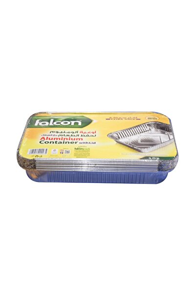 Falcon Aluminium Container With Lid 102 - 10 Pcs | 1020ml Each | Durable & Reusable