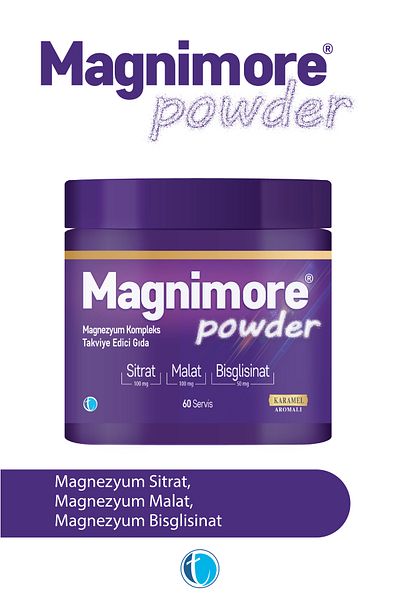 Magnimore مسحوق المغنيسيوم بنكهة الكراميل 60 حصة سيتريد مالات بيسجليسينات
