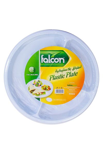 Falcon Plastic Plates 9" Round – 25 Pcs | Durable Disposable Party Plates