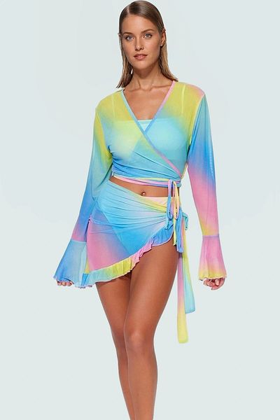 PayBuy Stylish V-Neck Knitted Blouse Skirt Beach Suit Summer Fitted Mesh Fabric Quality Craftsmanship Perfect Fit