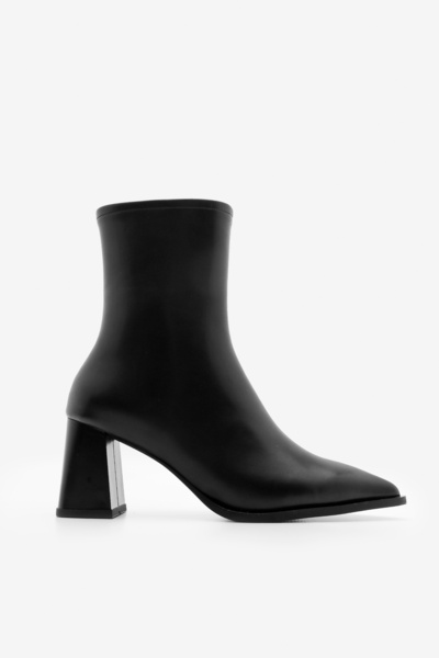 Marjin Kadın Kalın Topuklu Sivri Burun Bot Simva Siyah