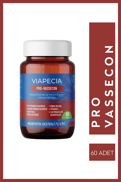 Viapecia Pro-Vassecon 60 Tablets - Supplement to Support Circulation and Protect Capillaries