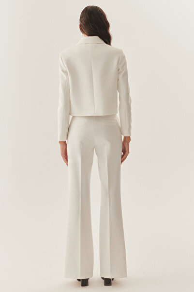 Exquise High Waist Wide Leg White Trousers