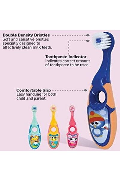 JORDAN Kid Soft Tooth Brush 3 - 5 Years Assorted Color Gentle Care For Milk Teeth, Assorted Colors, 1 Pc