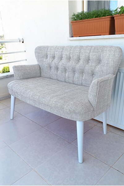Azra Aksesuar Ikili Balkon Koltugu - Kanepe - Keten Kumaş - Bekleme Koltugu-ç...