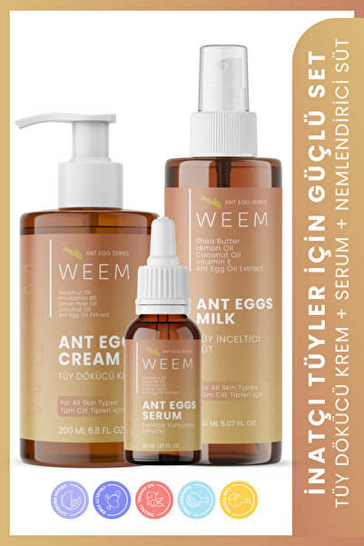 weem Karınca Yumurtası Yağı içeren Tüy Dökücü Krem- Tüy Azaltıcı Serum ve Vüc...