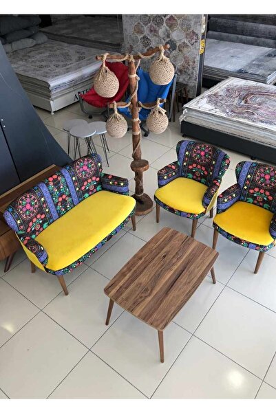 Azra Aksesuar Çay Seti Oturma Grubu Oturma Takımı Koltuk Takımı Ahşap Mobilya...