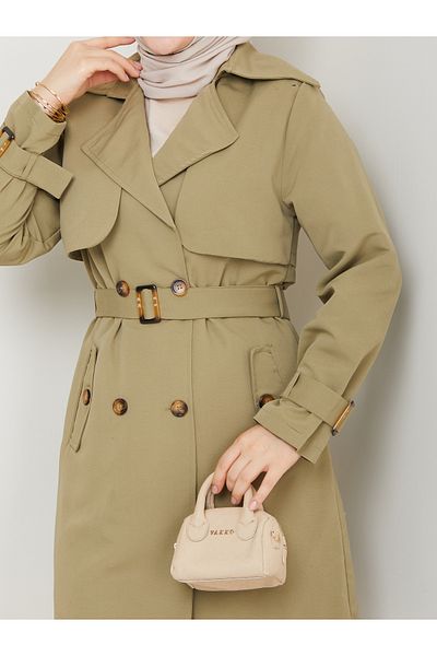 RACE FASHİON Trench pentru femei, cu două piept, căptușit, impermeabil, din in Rc3089