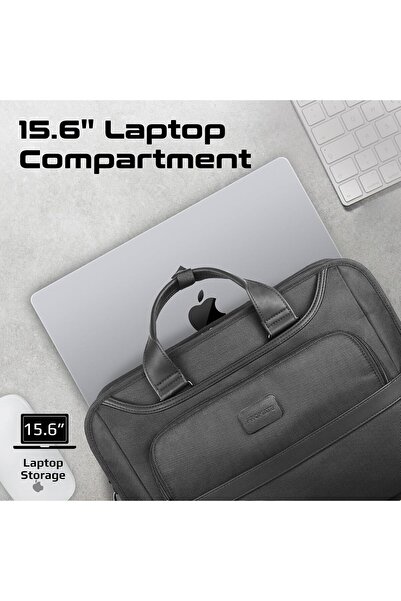 Promate حقيبة رسول، حقيبة كمبيوتر محمول خفيفة الوزن مقاس 15.6 بوصة مع حجرات متعددة، مقاومة للماء