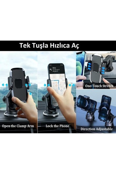 Hobimtek Hb-39 Araç Içi Telefon Tutucu Araba Telefon Tutacağı Vakumlu Yüksek Kalite Telefon Tutucu