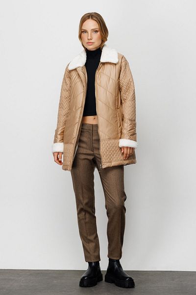 Ekol Plush Collar Quilted Coat