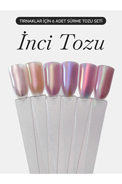 Nail Republic 6'lı Inci Tırnak Tozu Seti – Tırnak Süsü, Nail Art Dekor, Parıltılı Toz Seti
