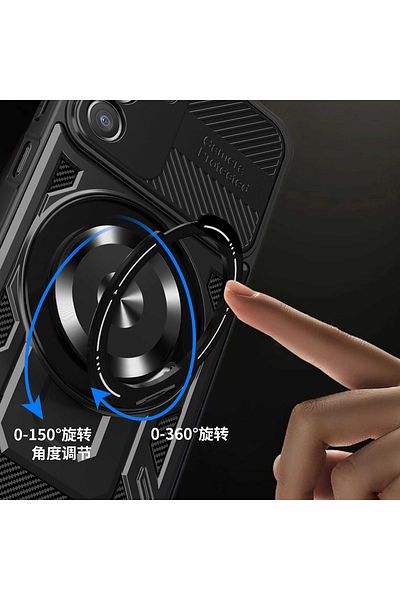 SKYDDAR INNOVATION Case for Samsung Galaxy A16 4G / A16 5G, RuggedCam, Anti-shock magnetic ring, sticker set, Gray