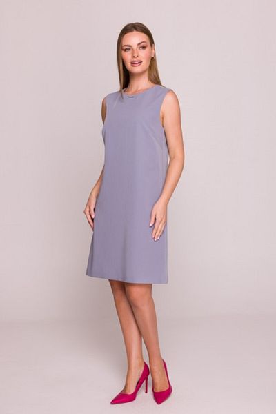 Stylove Simple sleeveless midi dress - dove color