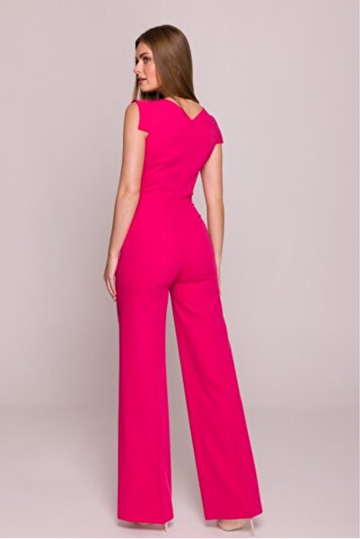 Stylove Jumpsuit with Asymmetric Neckline - Pink