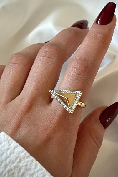 Leo'Stone خاتم فولاذي نسائي مستورد بنسبة 100% بتصميم هرمي قابل للتعديل ومضاد ...