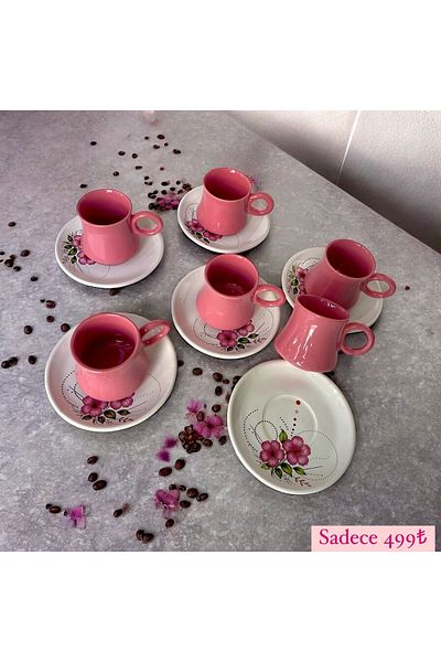 Arsim Home 6-Person Candy Pink Cup Set