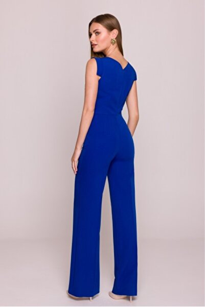 Stylove Asymmetric Neckline Jumpsuit - Cobalt Blue