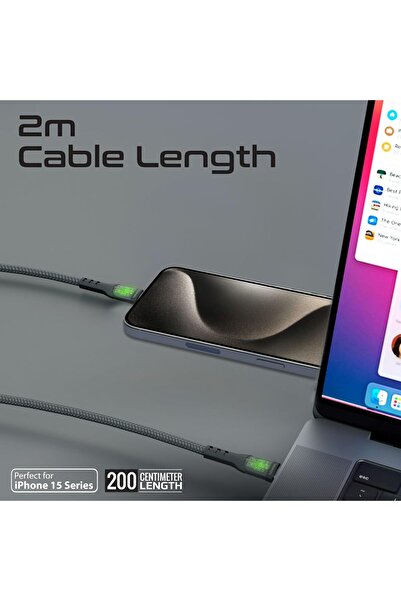 Promate كابل USB-C، كابل Type-C فائق السرعة، 60 واط مع شحن متزامن بسرعة 480 ميجابت في الثانية، غلاف شفاف أنيق