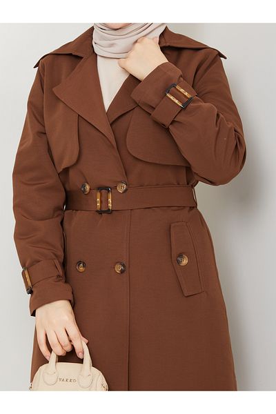 RACE FASHİON Trench pentru femei, cu două piept, căptușit, impermeabil, din in Rc3089