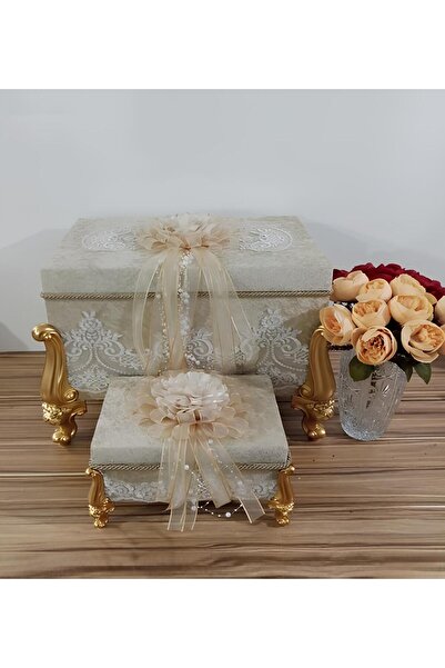 Sandık Dünyası Söz Nişan Bohça Gelin Damat Çeyiz Sandığı 2li 0664