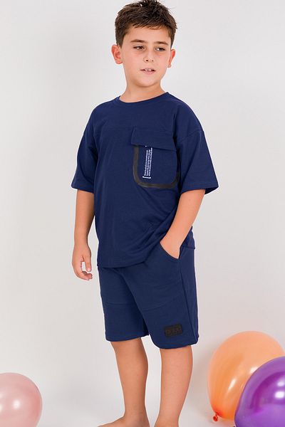 HÇM Boy's Shorts Set - B19 with Back Print and Pocket Detail