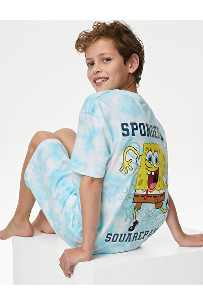 Marks & Spencer Saf Pamuklu SpongeBob KarePantolon™ Pijama Takımı (6-16 Yaş)