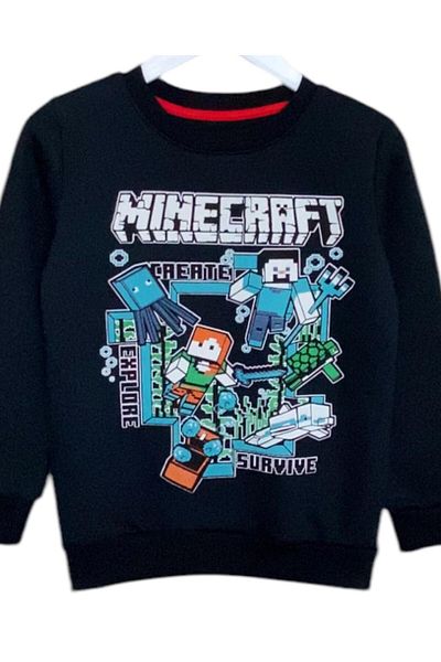 LİTTLE TORTOİSE Tricou din bumbac pieptănat de vară pentru băiat cu imprimeu Minecraf