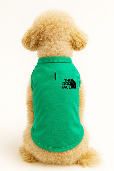 MPZ Pets Cat and Dog Outfit & Dress - Green the Dog Face Tank Top