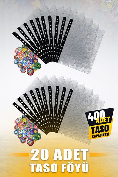 Pokscard تاسو فو (20 قطعة) - (يحصل على إجمالي 400 قطعة تاسو) - (المنتجات 4 سم مضغوطة)