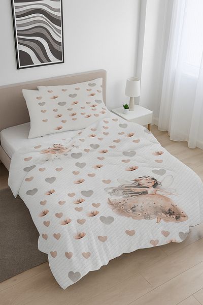 Bebişim Halı Princess Girl Heart Single Child Pique Pillowcase