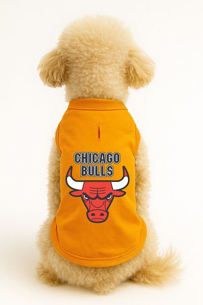 MPZ Pets Cat and Dog Outfit & Dress - Orange Chicago Bulls Tank Top