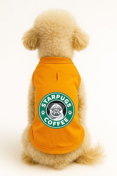 MPZ Pets Cat and Dog Outfit & Gown - Orange Starpugs Tank Top