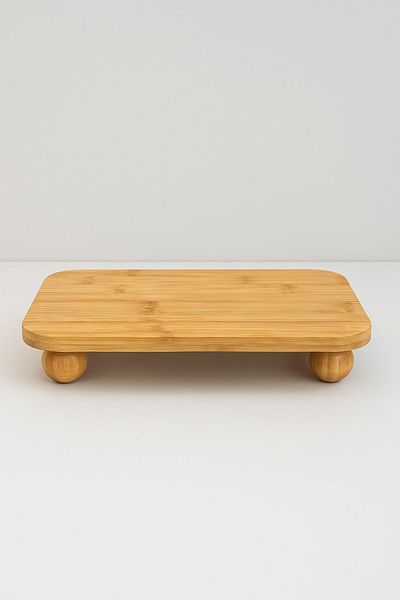 ERKUGO Rectangular Flat Stand with Bamboo Ball Feet, Bamboo Presentation Stand (30X20)