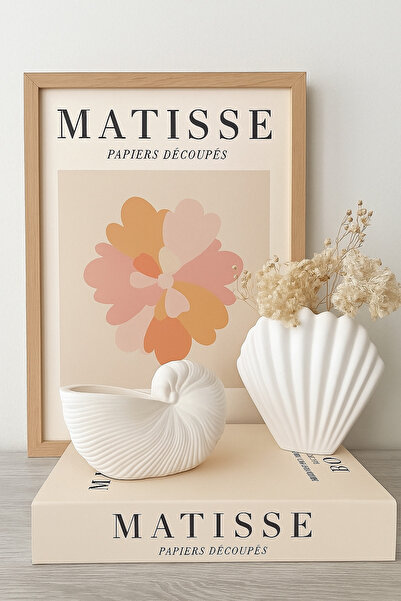 Mandalin Art Studio مجموعة مزهرية مزخرفة بنمط صدف مكونة من قطعتين