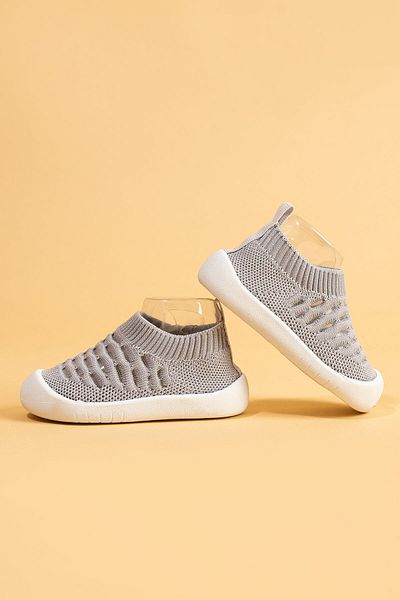 Mumenim Hobyo Unisex Kids & Baby Flexible, Non-Slip Orthopedic Sole Gray First Step Shoes