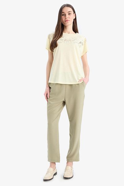 DeFacto Straight Fit Basic Straight Aerobin Trousers with Pockets E6769Ax25Sp